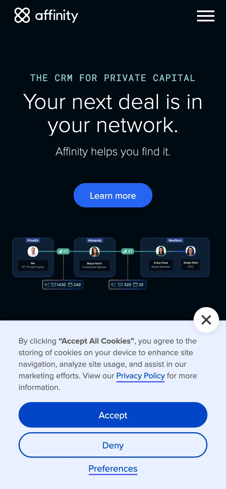 Affinity CRM — Móvil