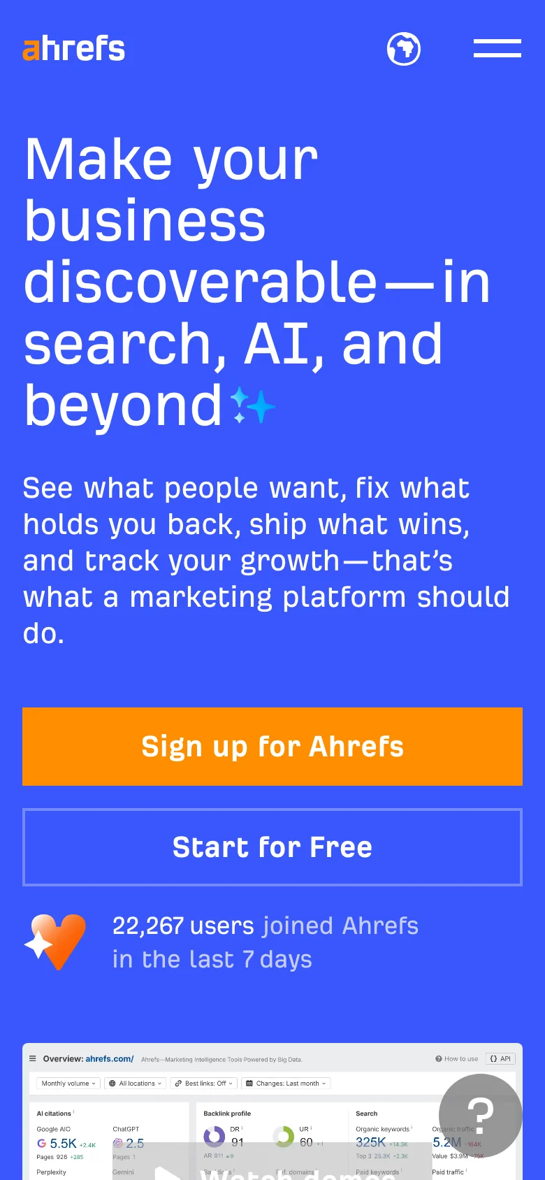 Ahrefs — الجوال