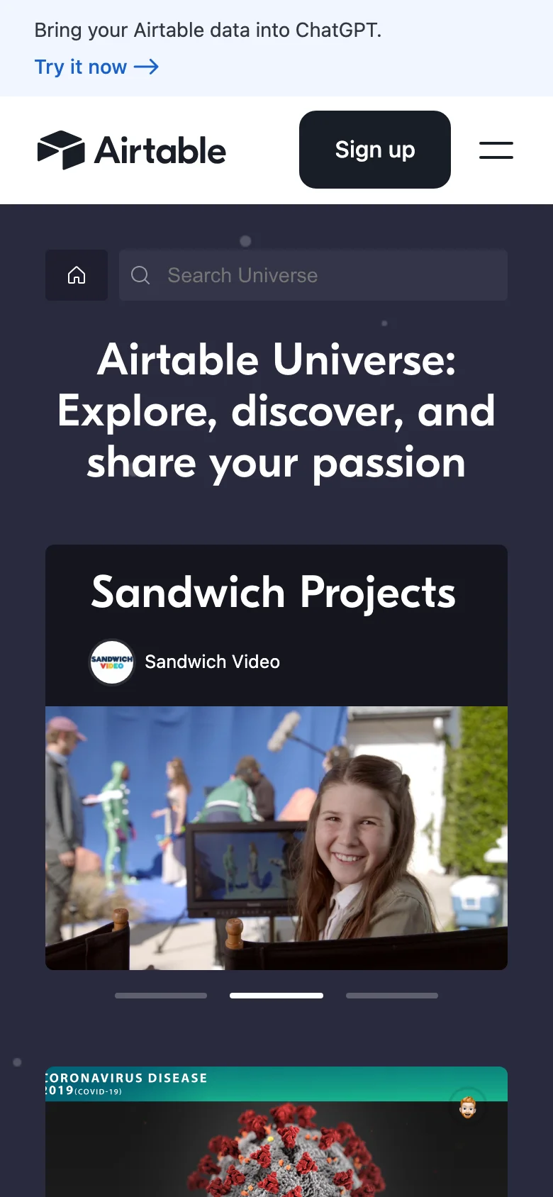 Airtable Universe — Móvil