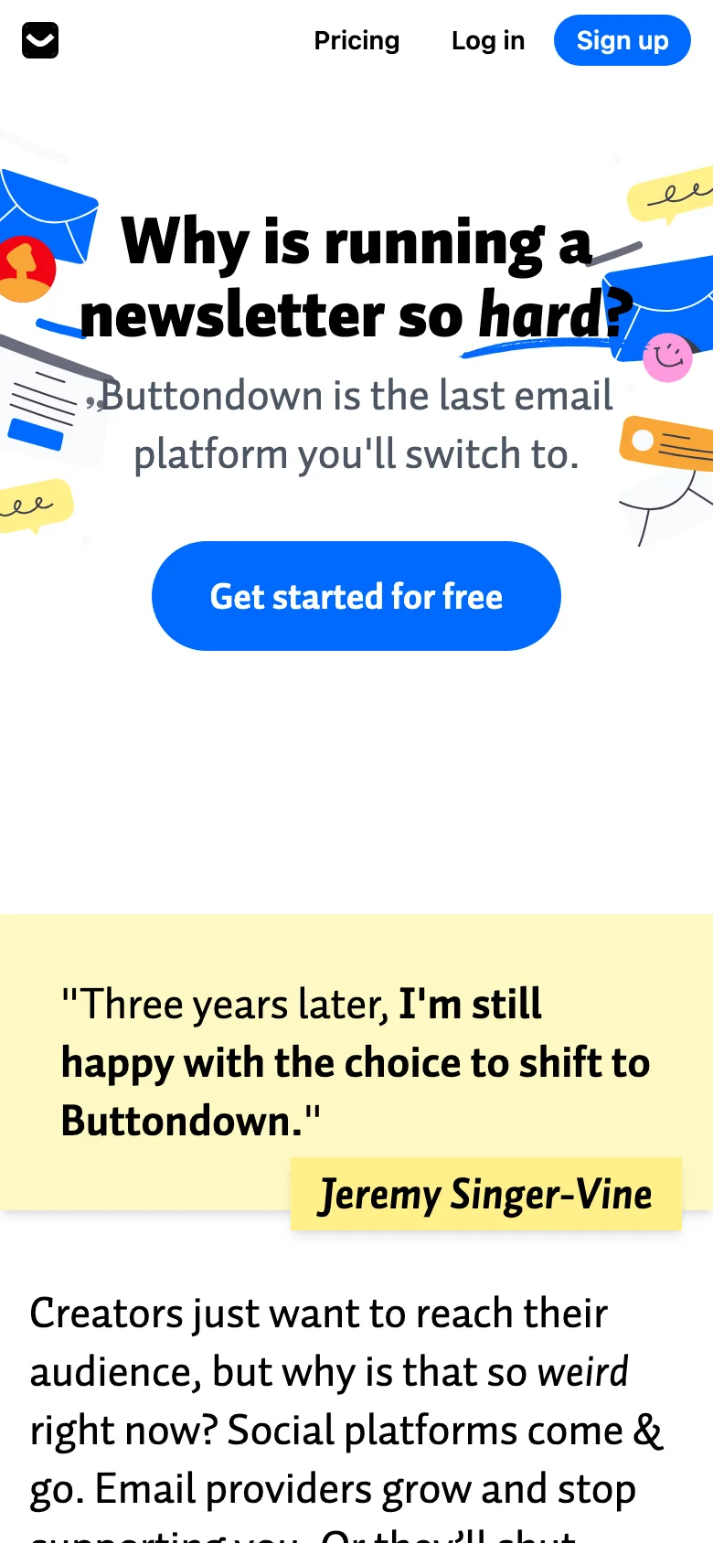 Buttondown — Móvil