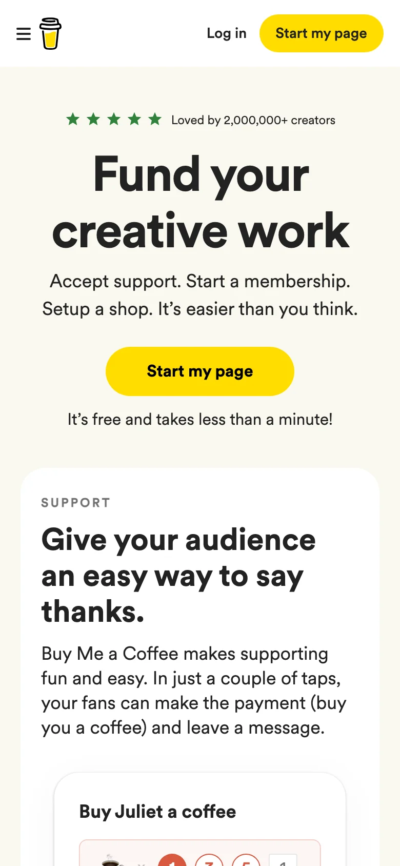 Buy Me A Coffee — Mobile