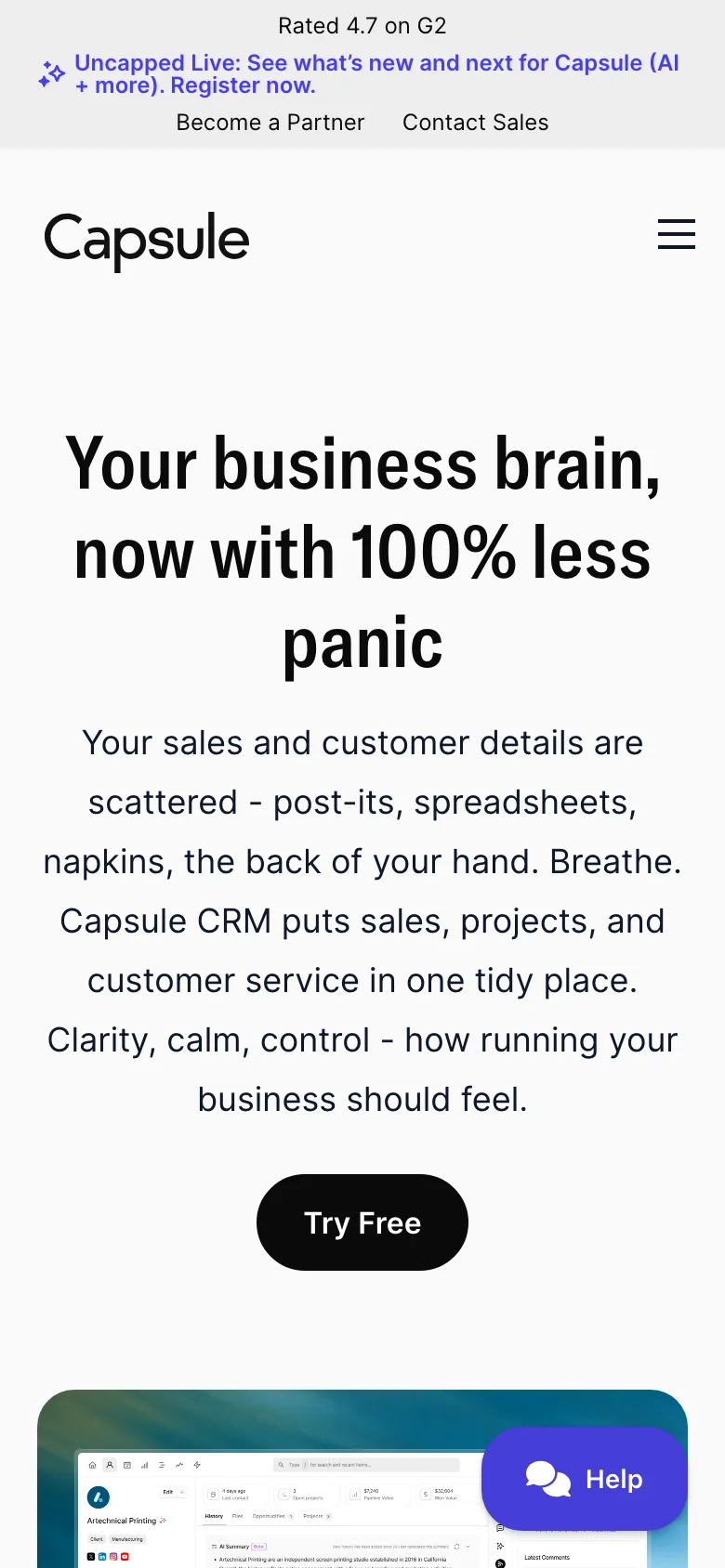 Capsule CRM — Móvil