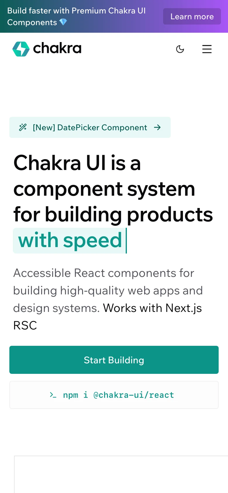 Chakra UI — Móvil