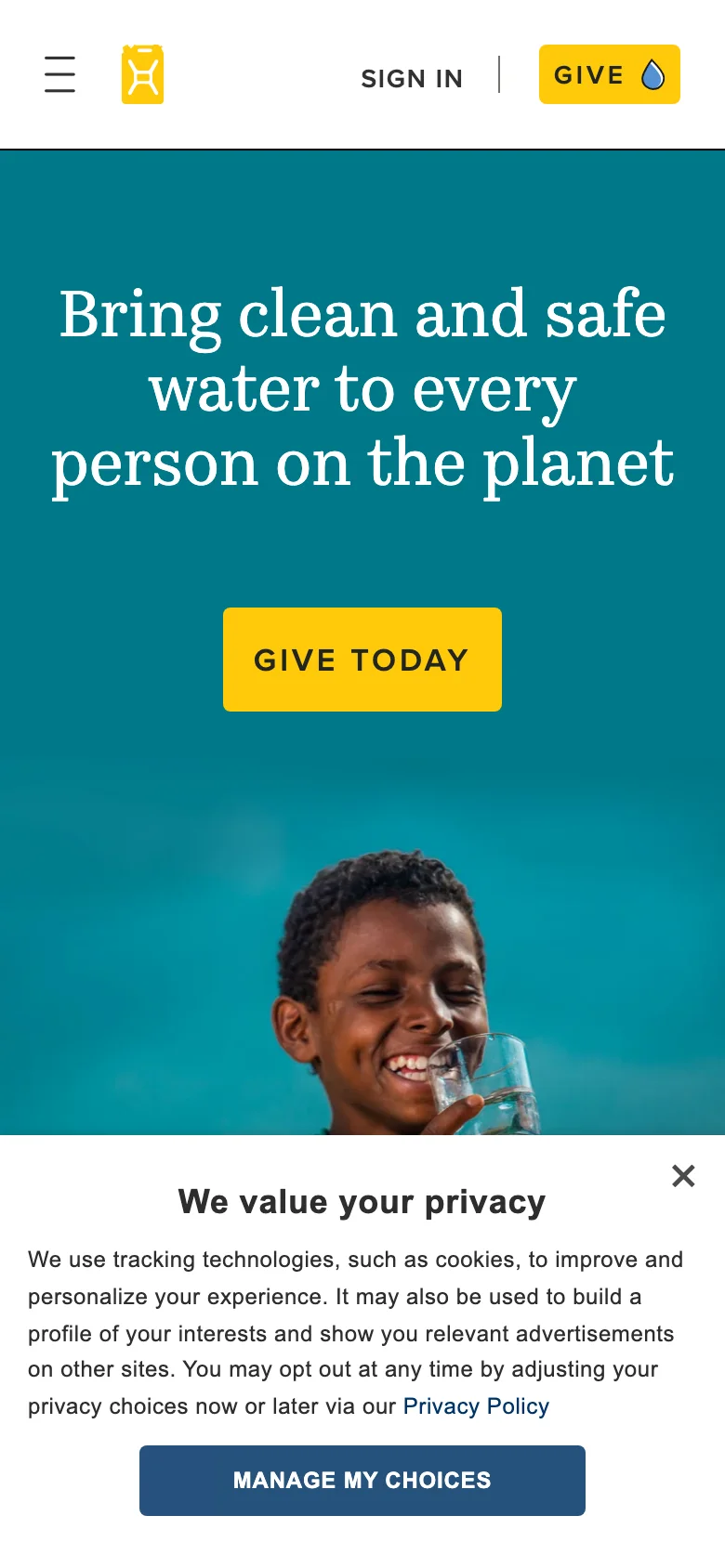 Charity Water — Mobile