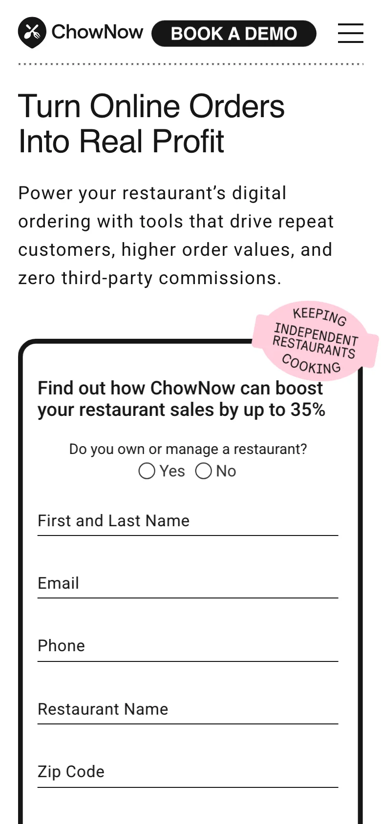 ChowNow — Móvil