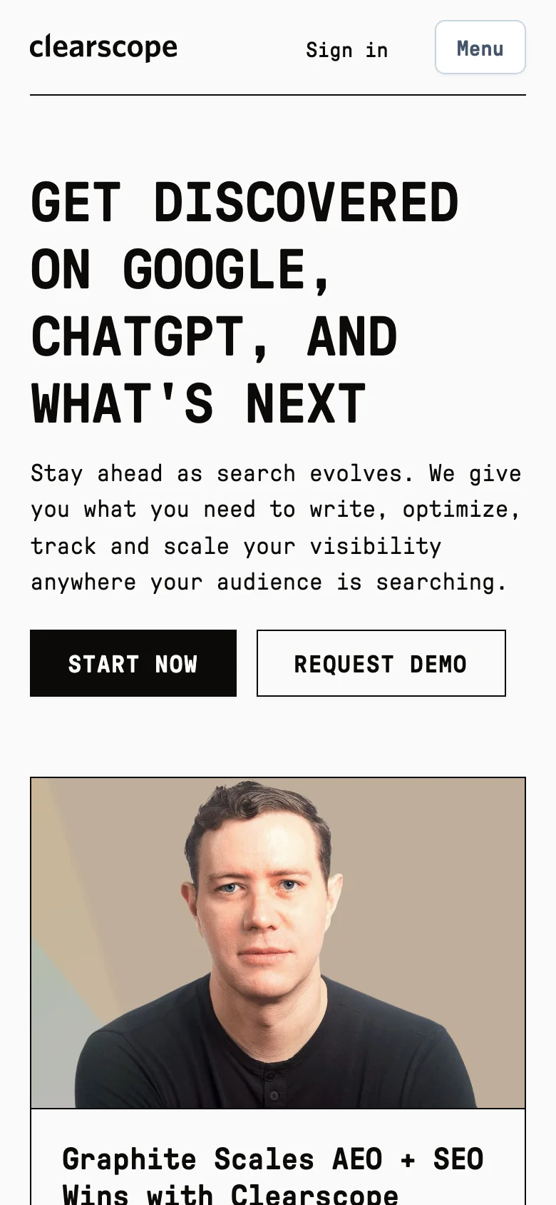 Clearscope — Móvil