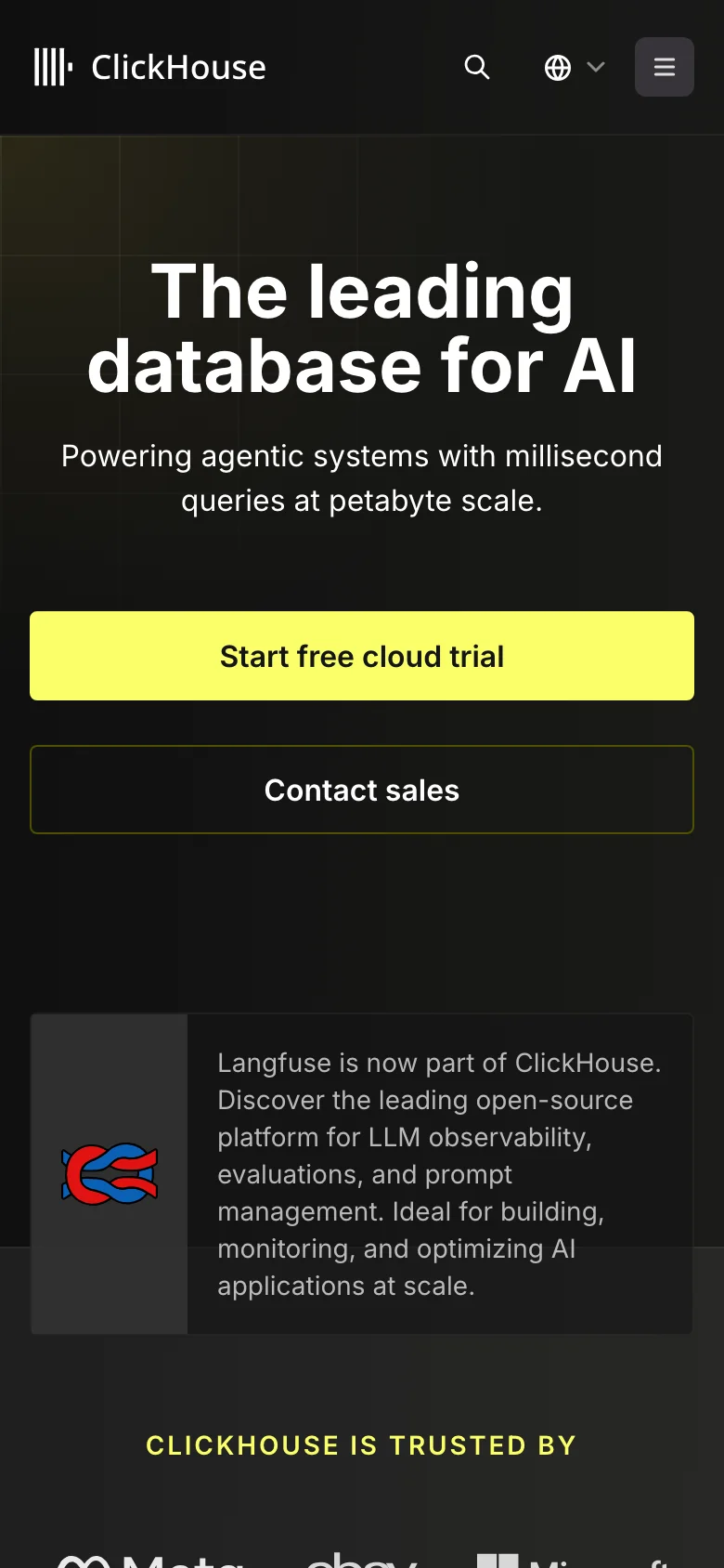 ClickHouse — Móvil
