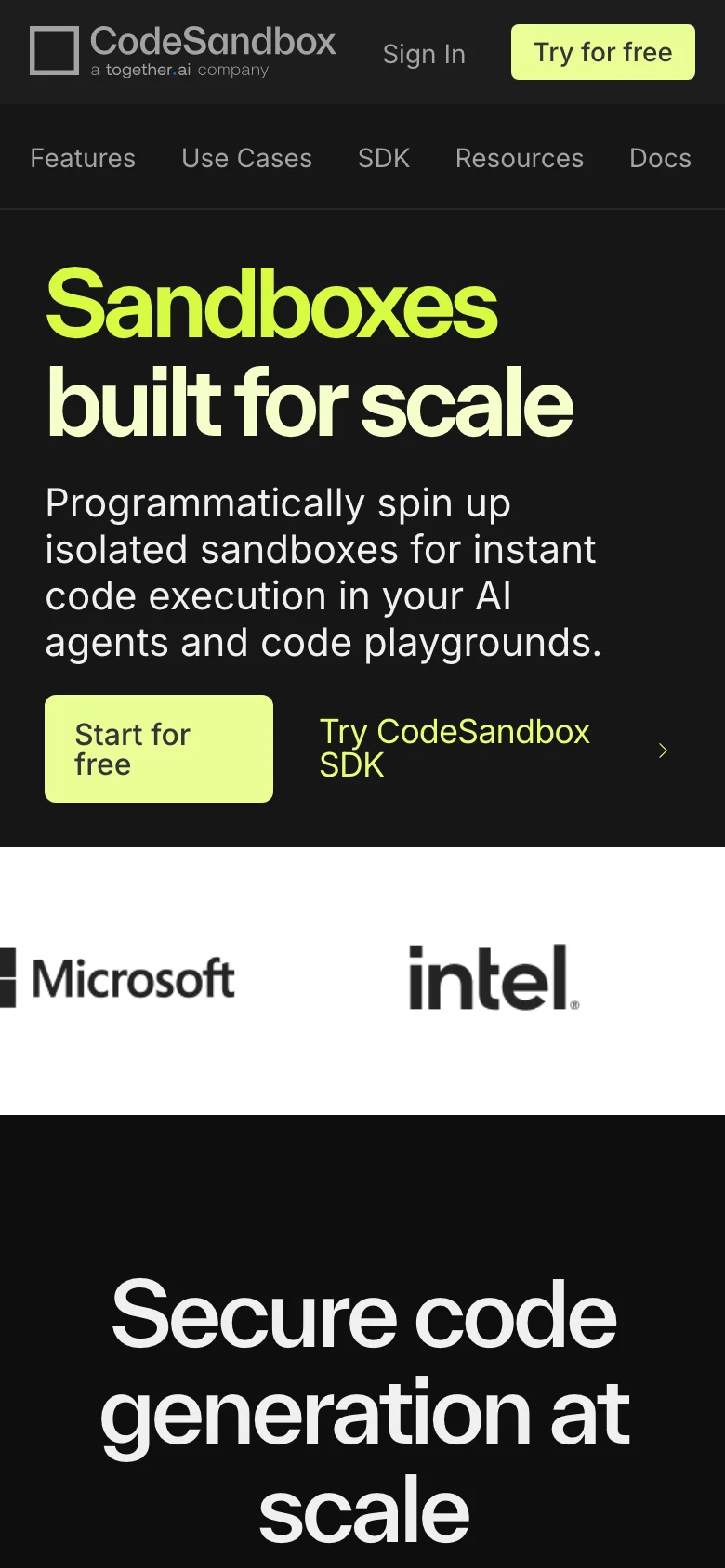 CodeSandbox — Móvil