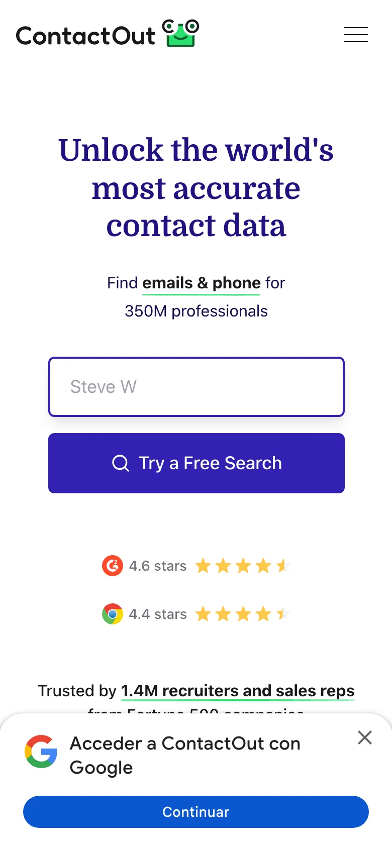 Contactout — Móvil