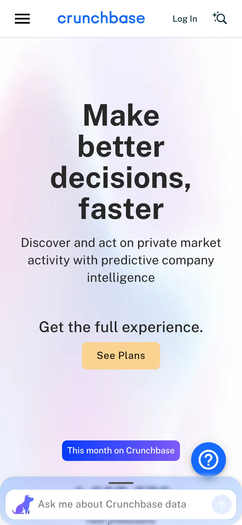 Crunchbase — Móvil