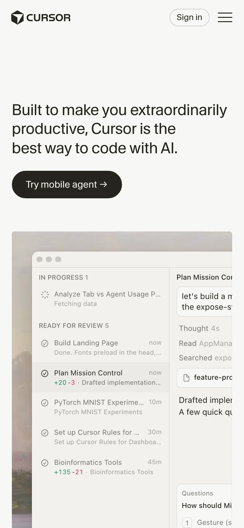 Cursor — الجوال
