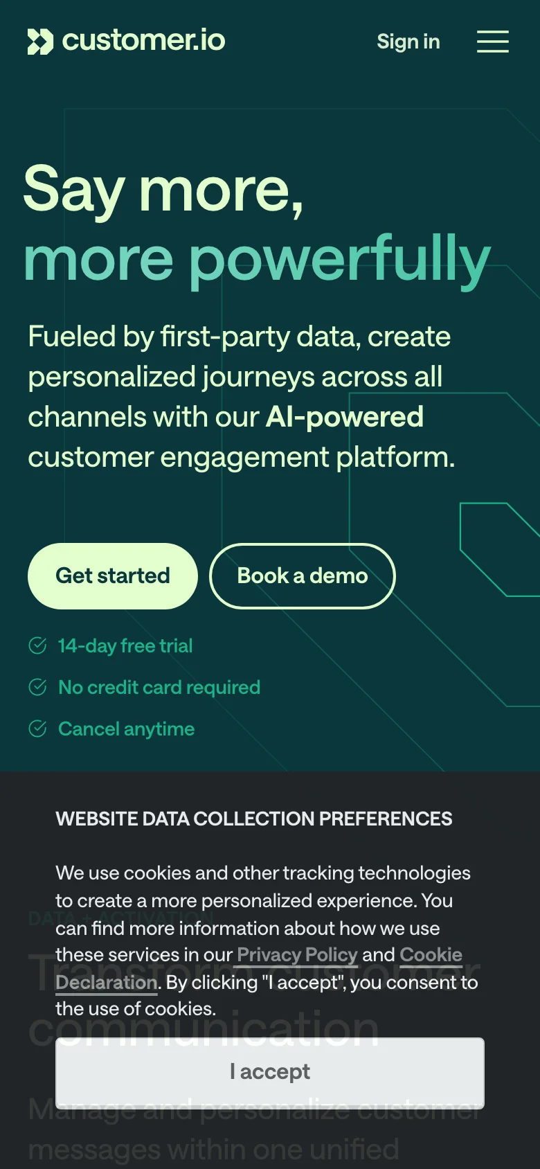 Customer.io — Móvil