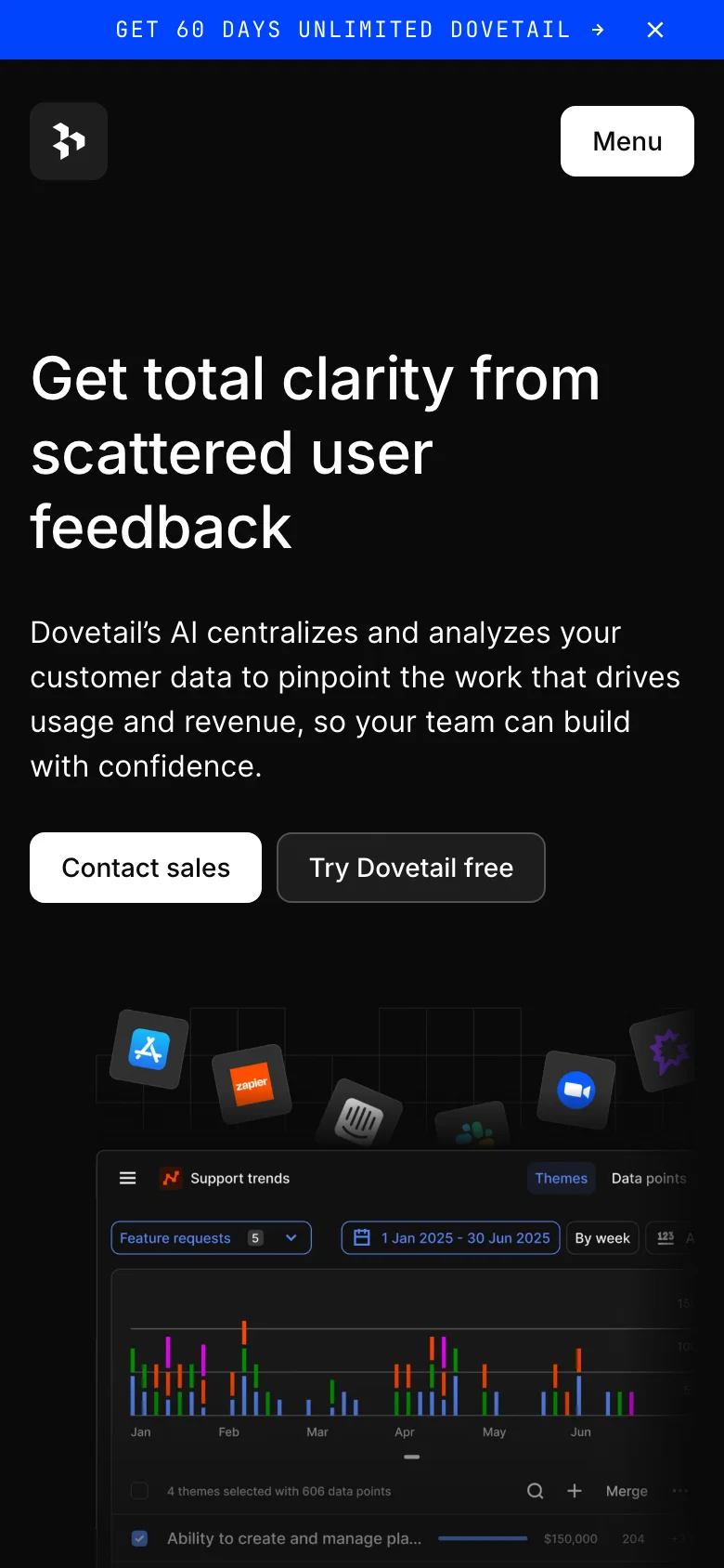 Dovetail — الجوال