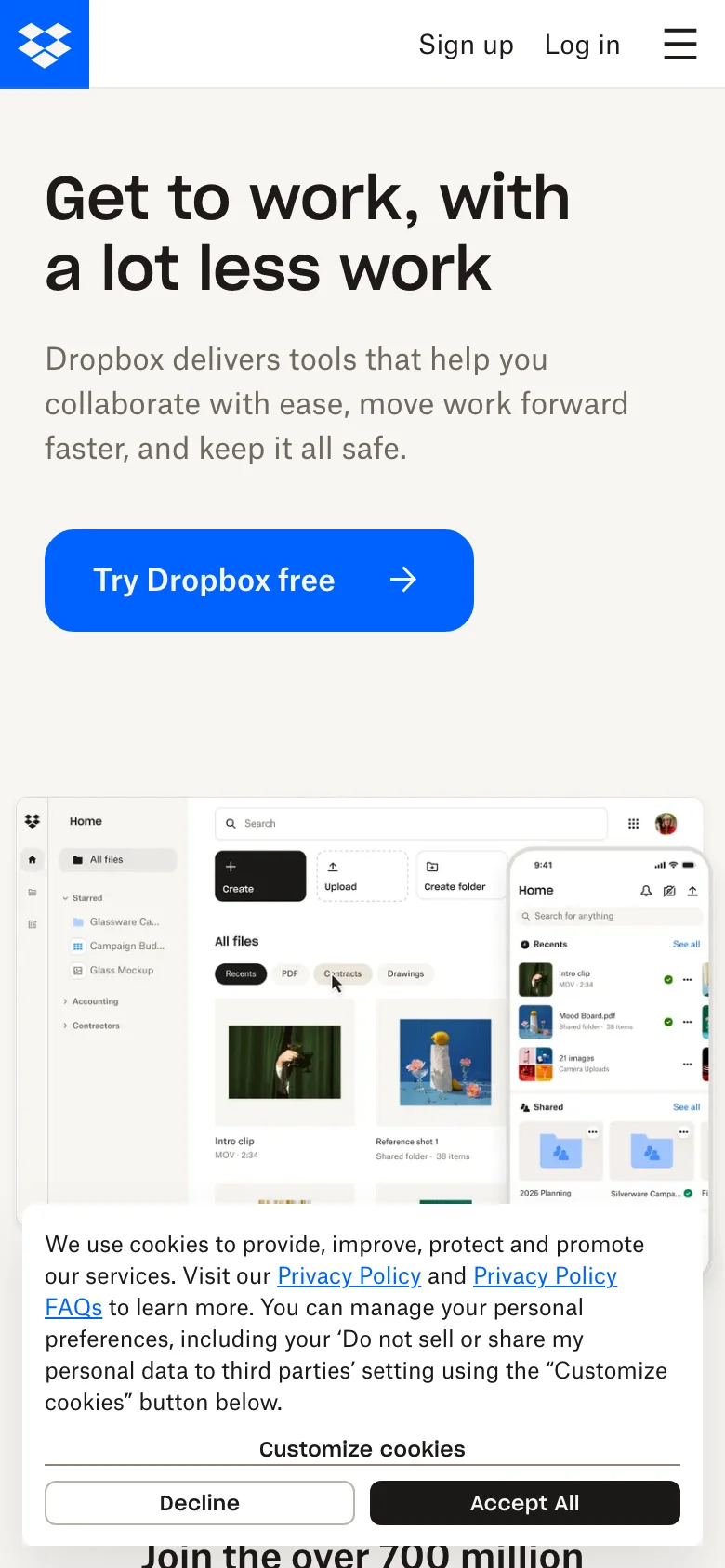 Dropbox — الجوال