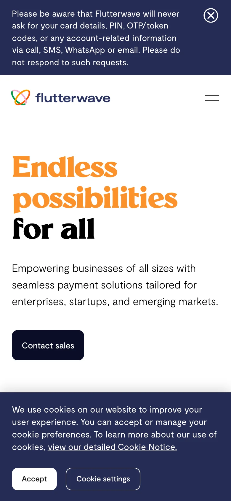 Flutterwave — Móvil