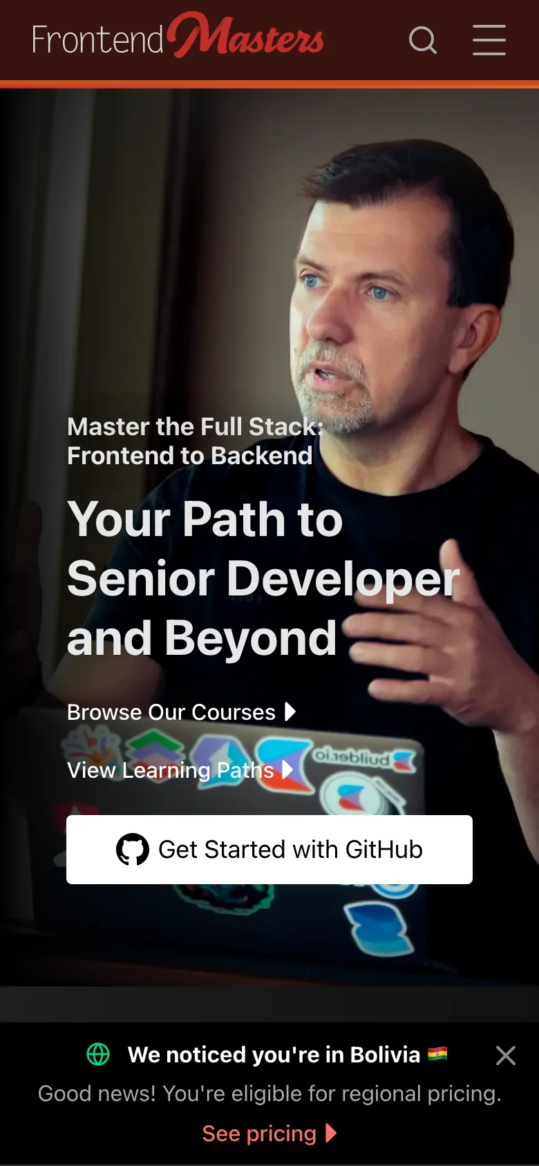 Frontend Masters — Móvil