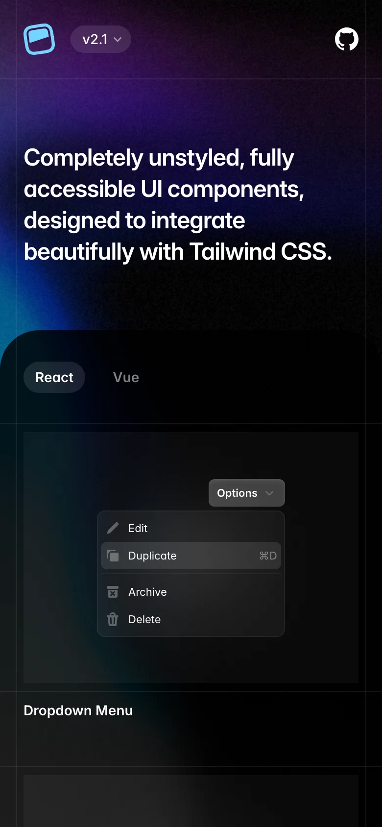 Headless UI — Mobile