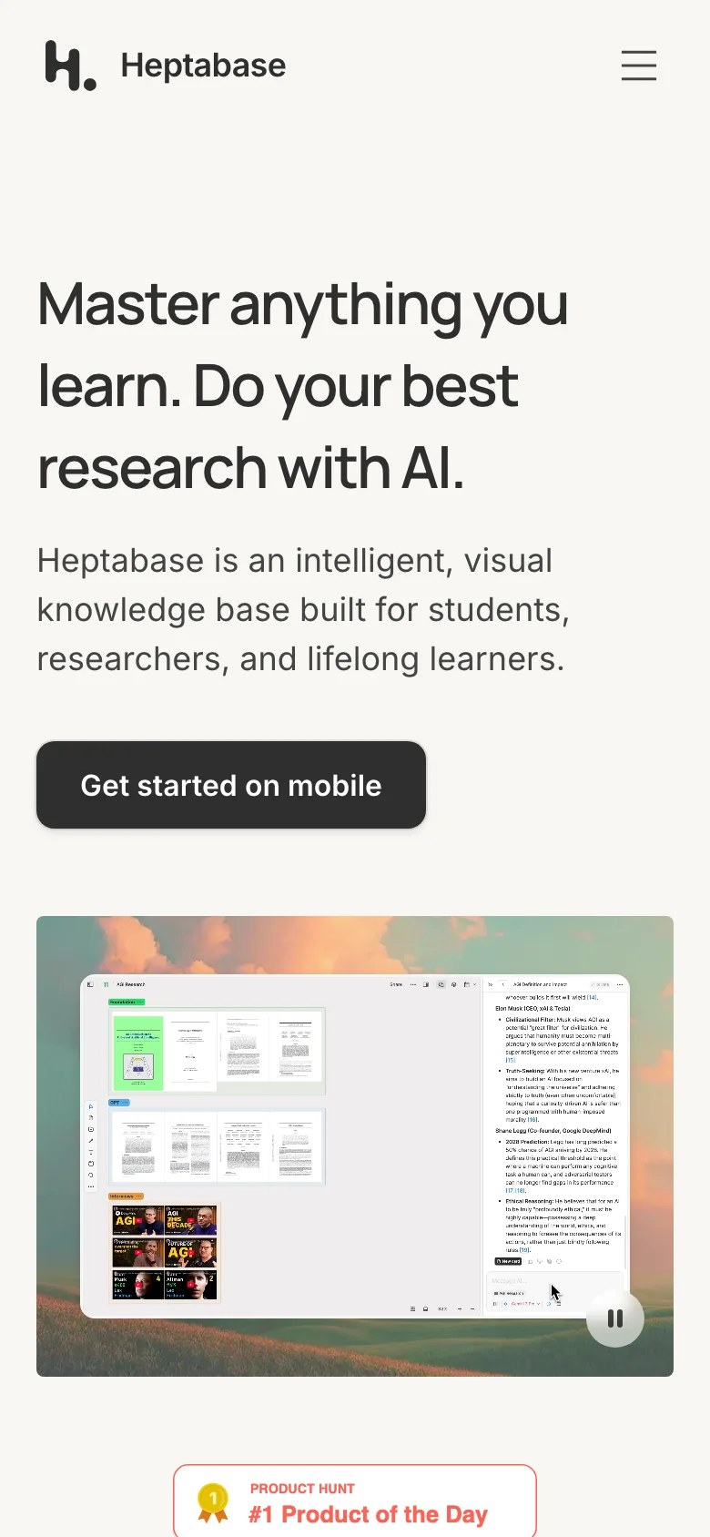 Heptabase — Móvil