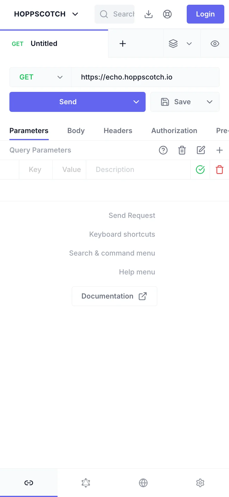 Hoppscotch — Móvil