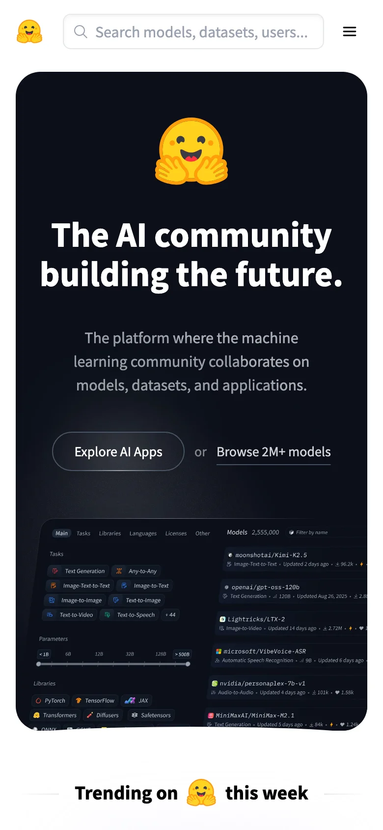 Hugging Face — الجوال