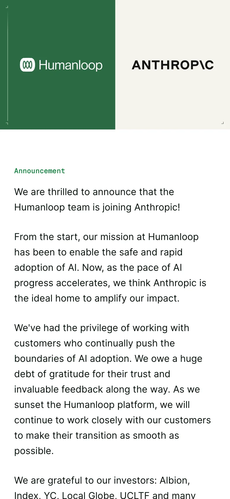 Humanloop — Móvil