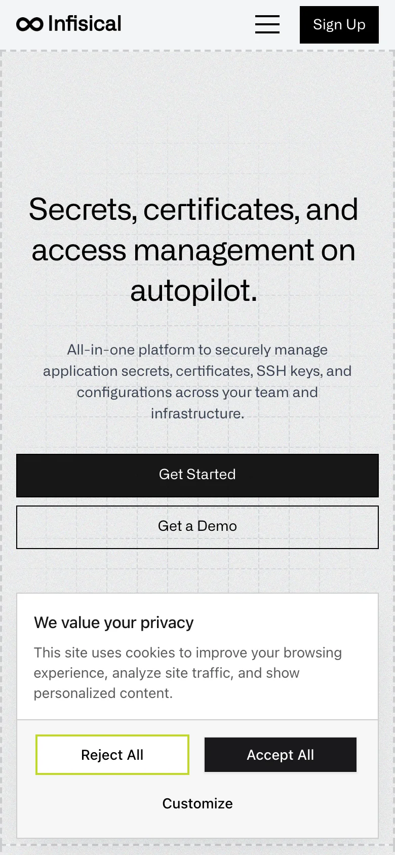 Infisical — Móvil