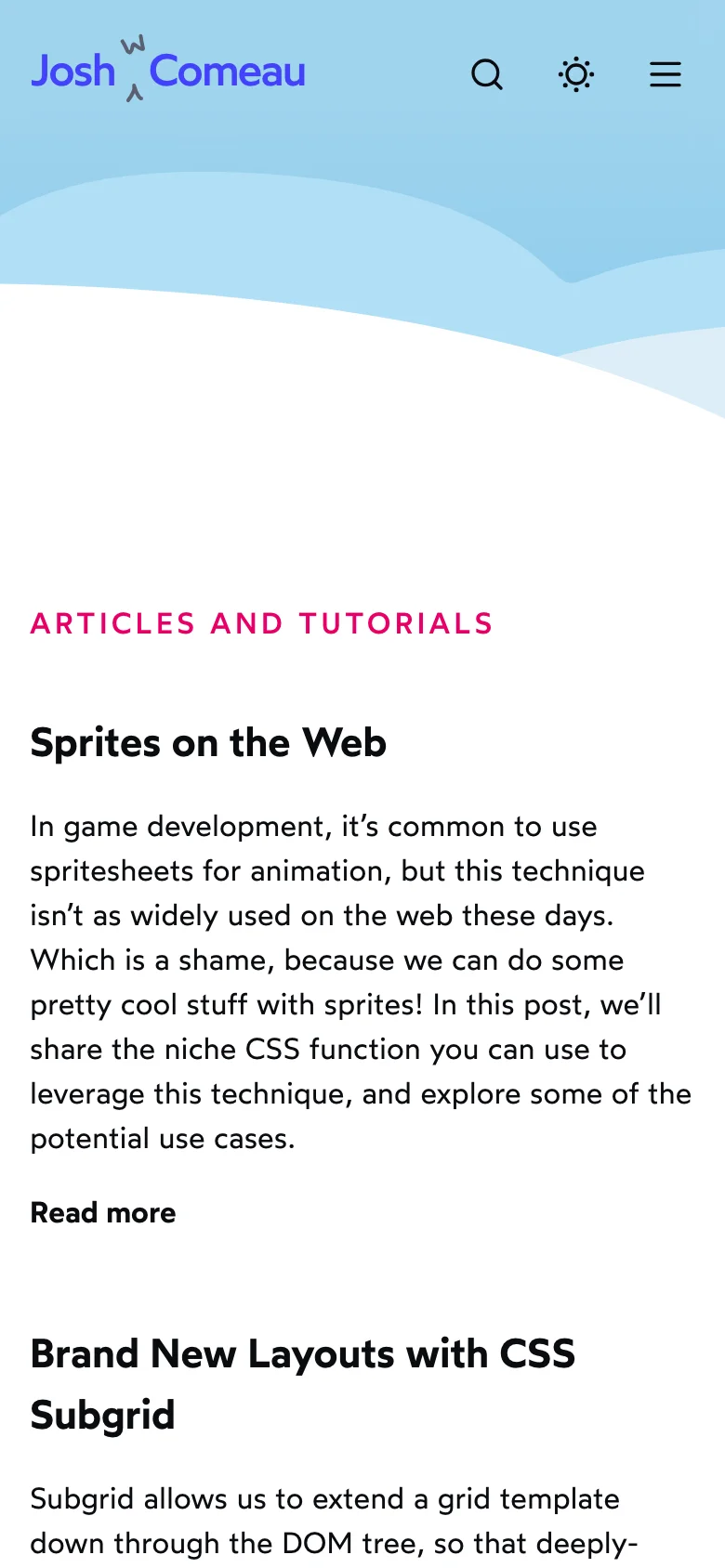 Josh Comeau — Mobile