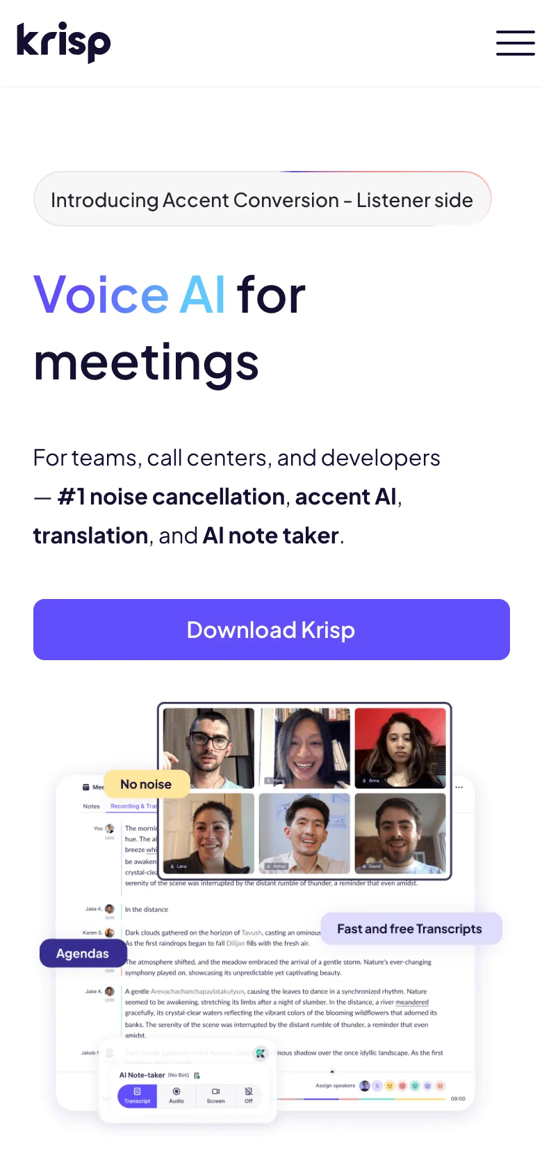 Krisp — الجوال