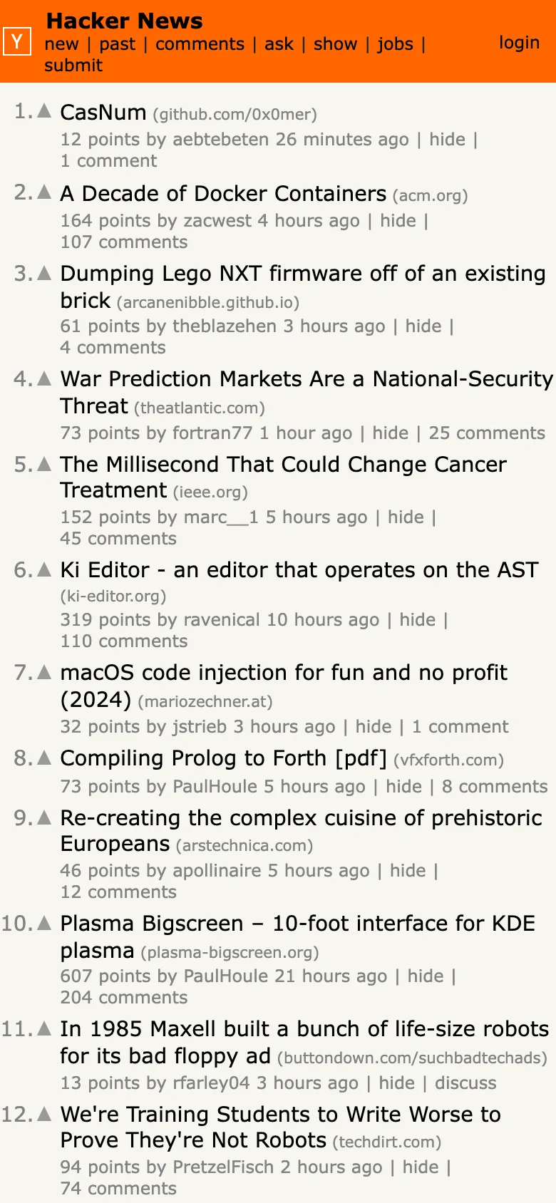Hacker News — Móvil