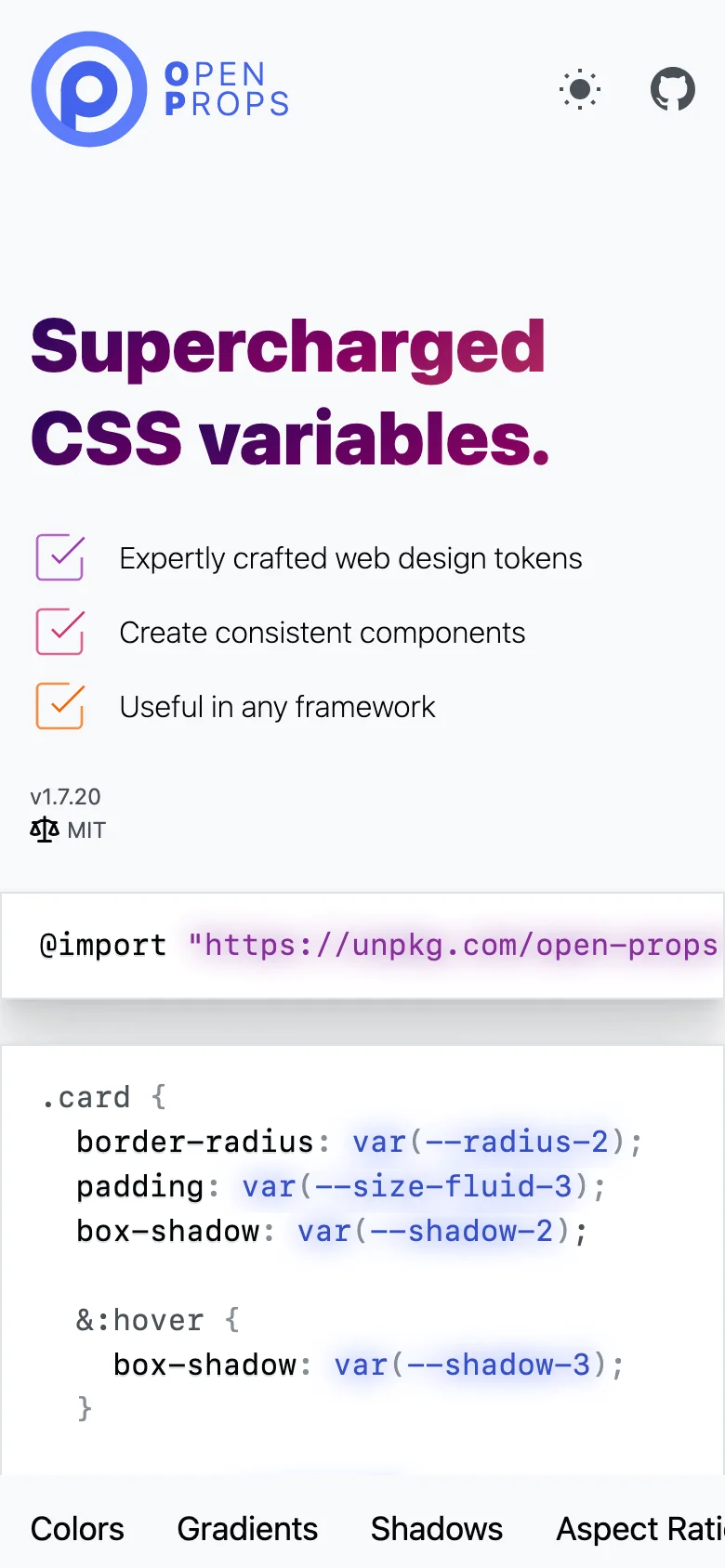 Open Props — Móvil