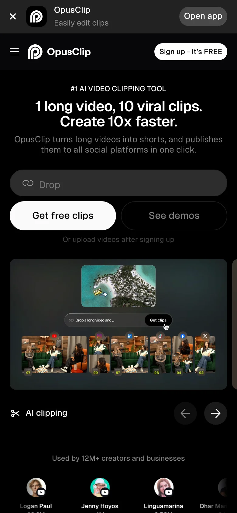 Opus Clip — Móvil