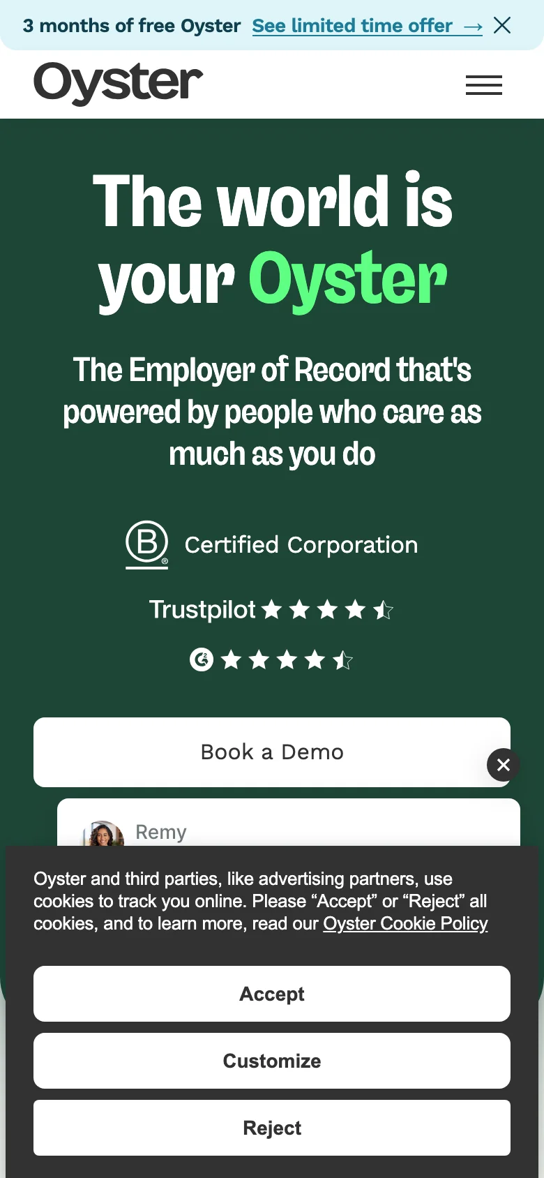 Oyster HR — Móvil