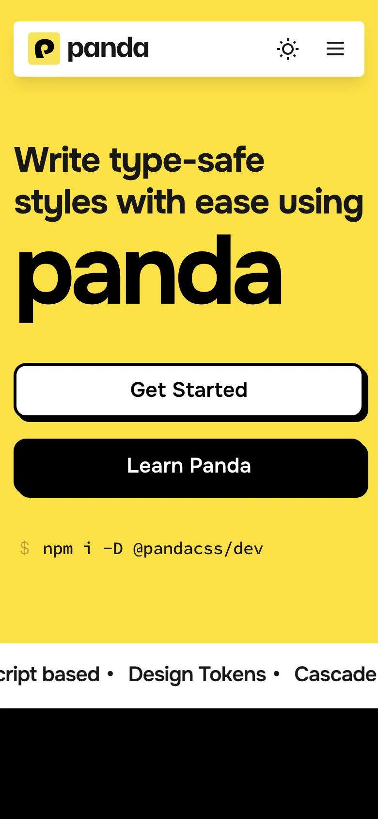 Panda CSS — Móvil