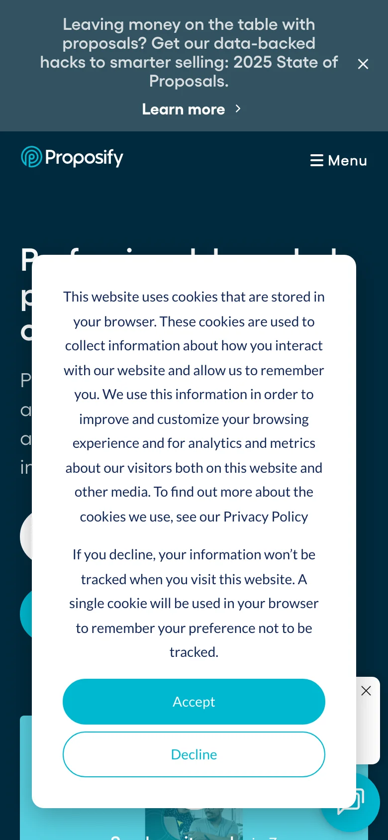 Proposify — Móvil