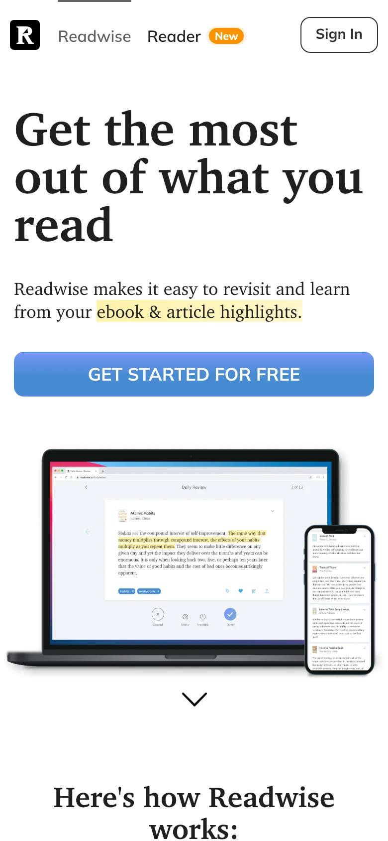 Readwise — Móvil
