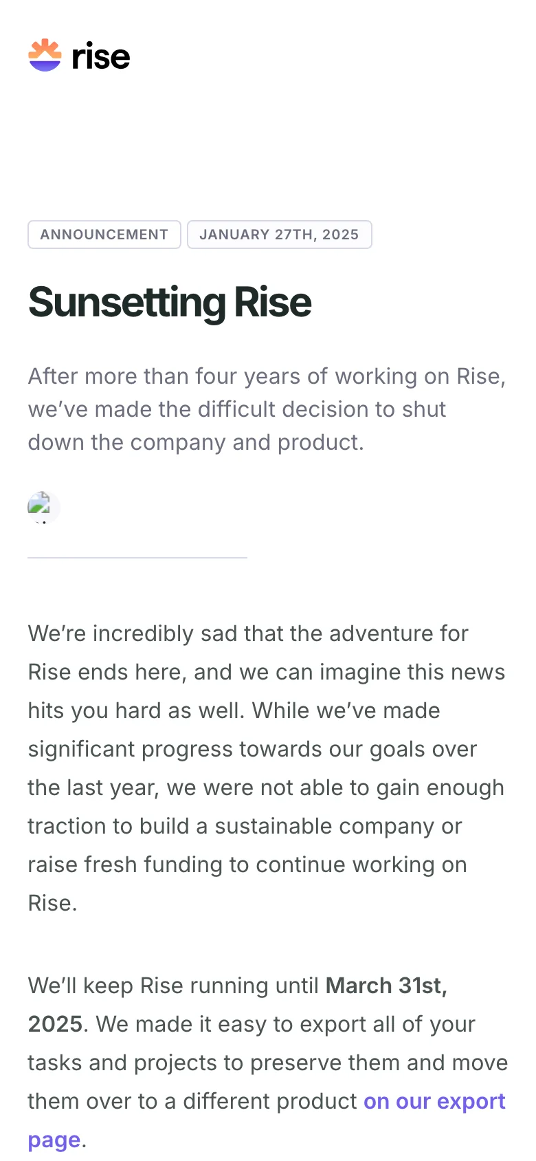 Rise Calendar — Móvil