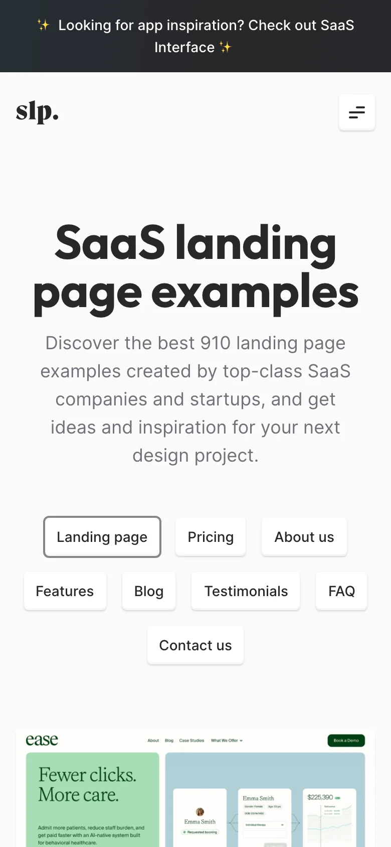SaaS Landing Page — Mobile