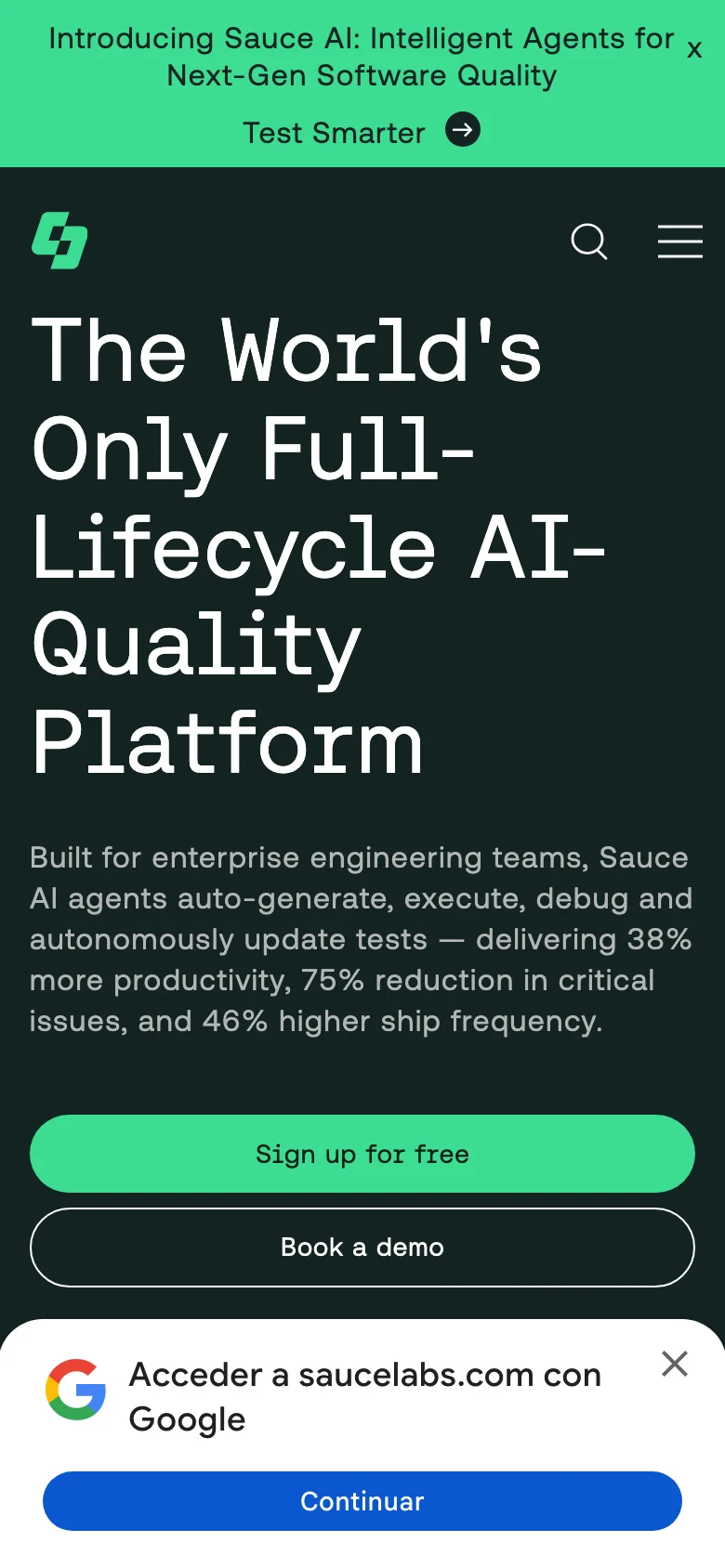 Sauce Labs — Móvil