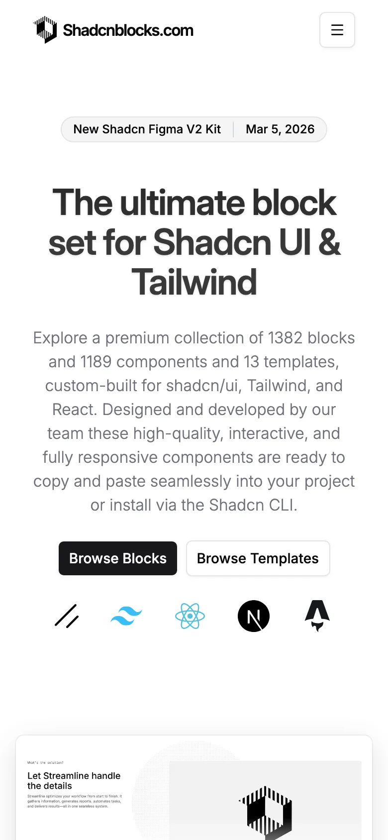 Shadcnblocks — الجوال