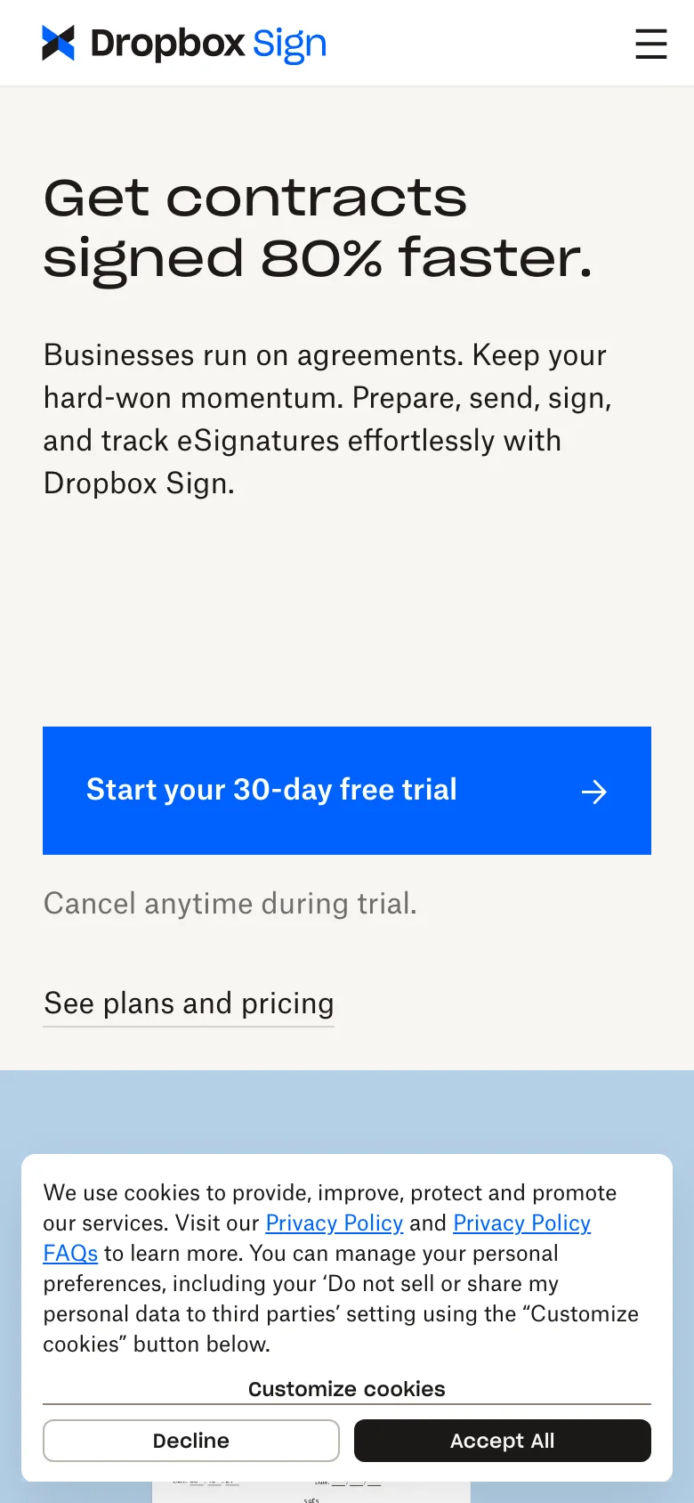 Dropbox Sign — Mobile
