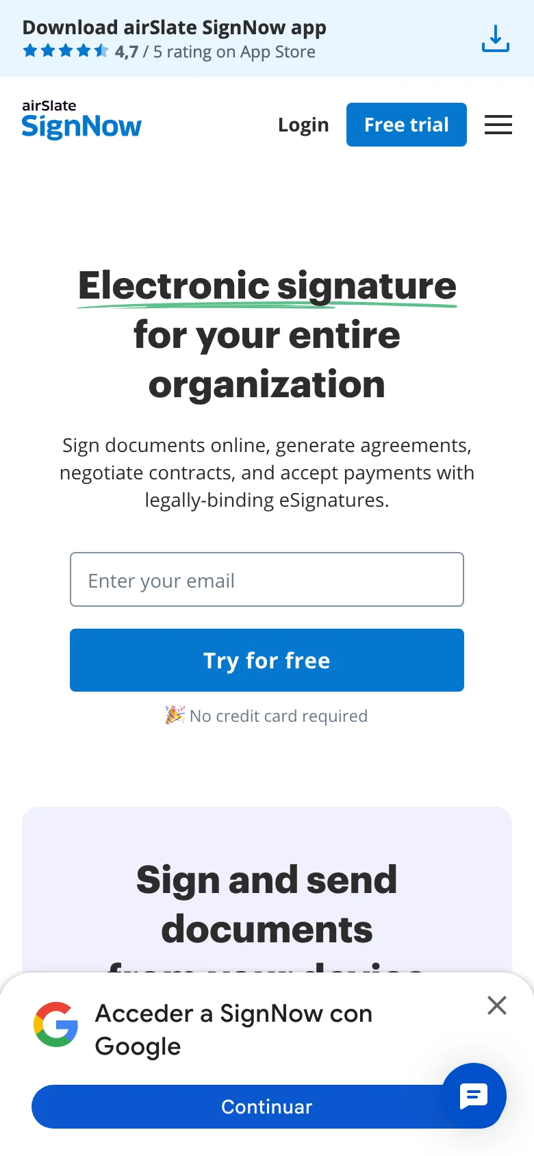 SignNow — Mobile