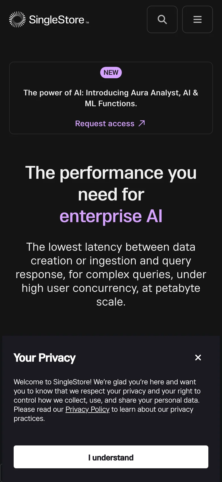 SingleStore — Móvil