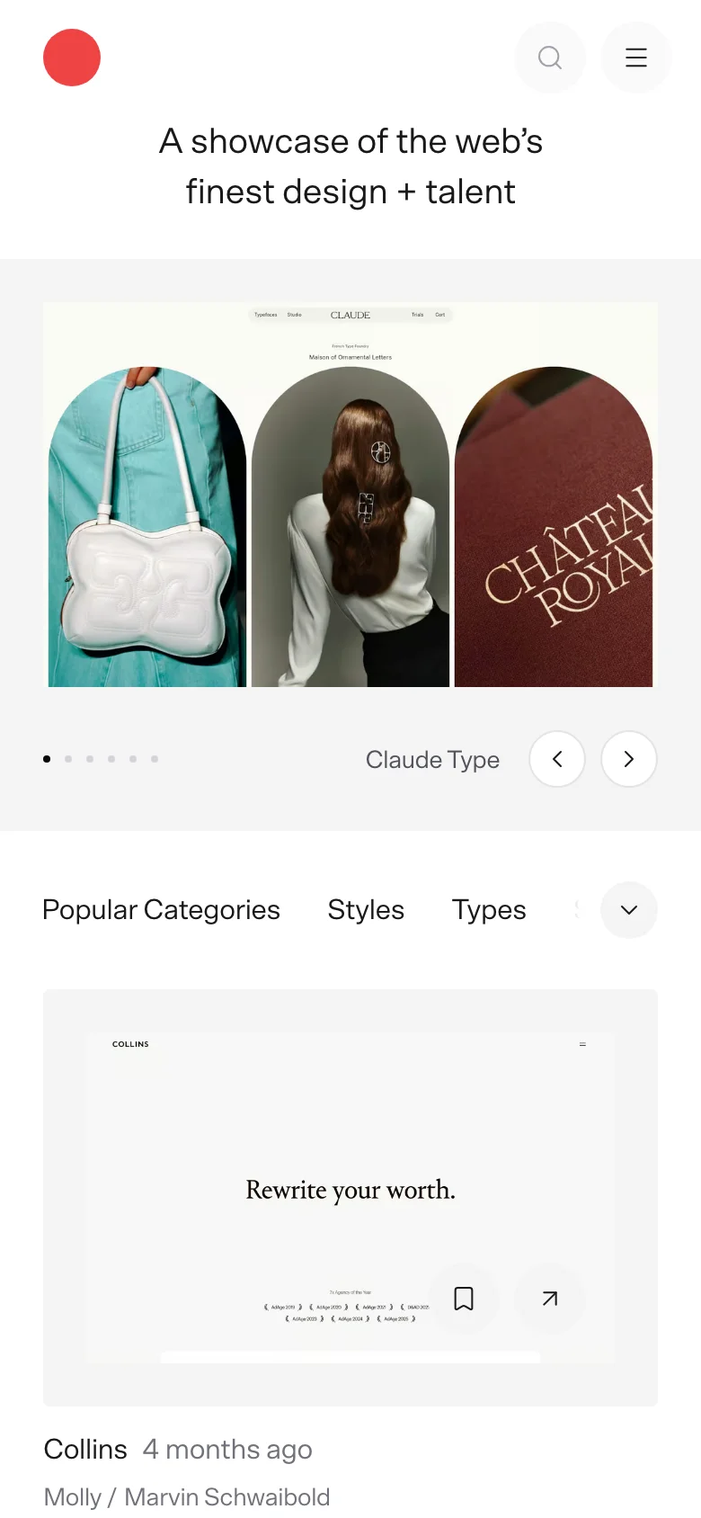 Site Inspire — Móvil