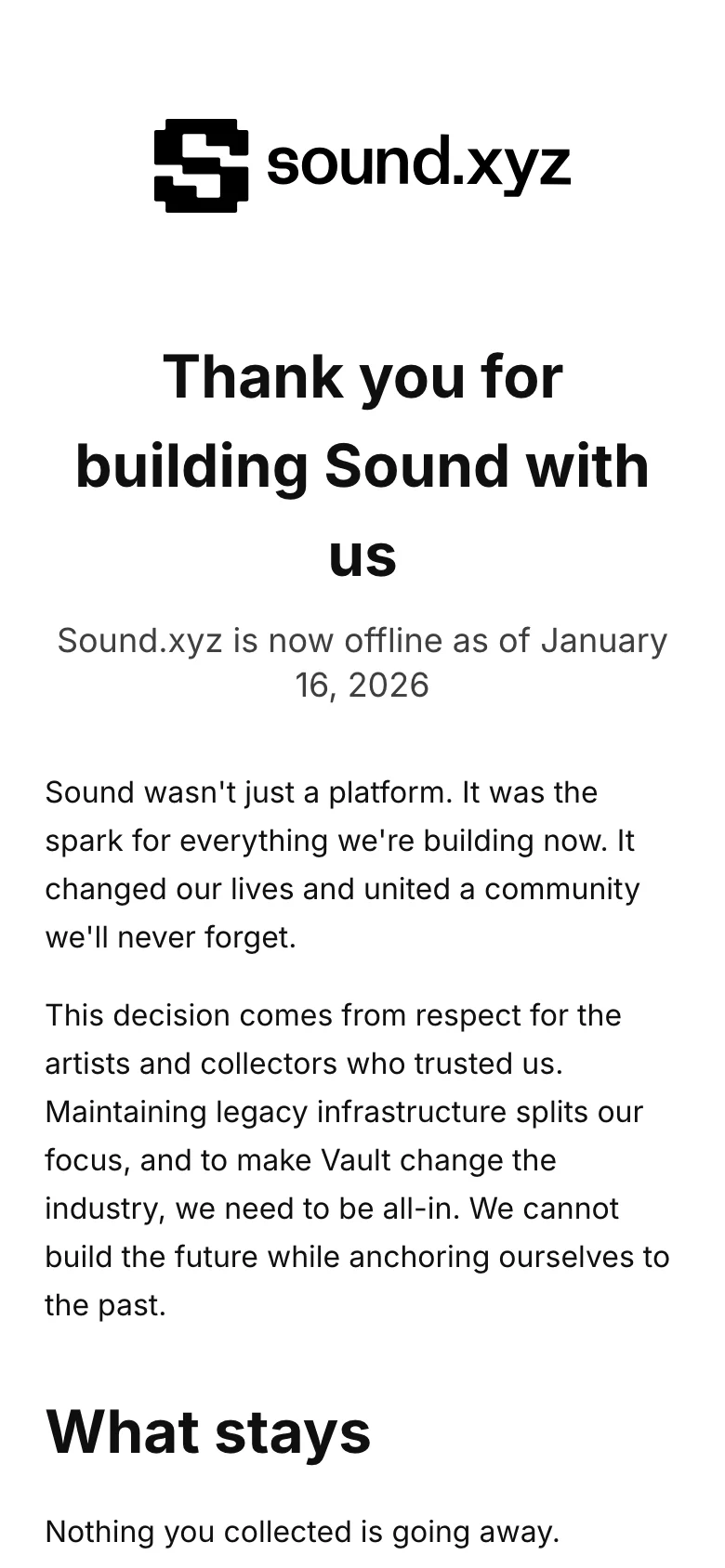 Sound.xyz — Mobile