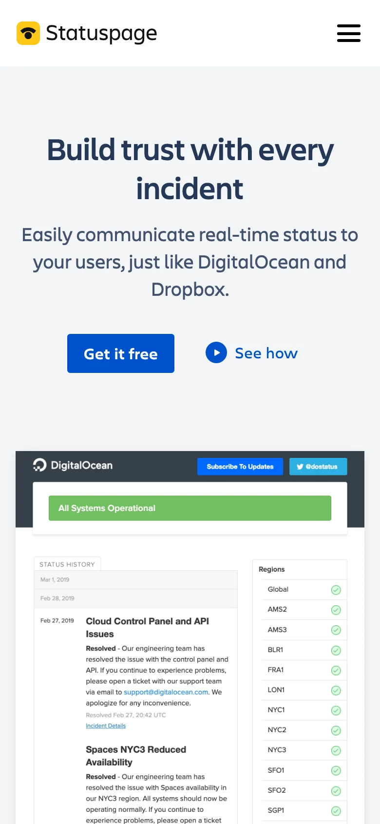 Statuspage — Móvil