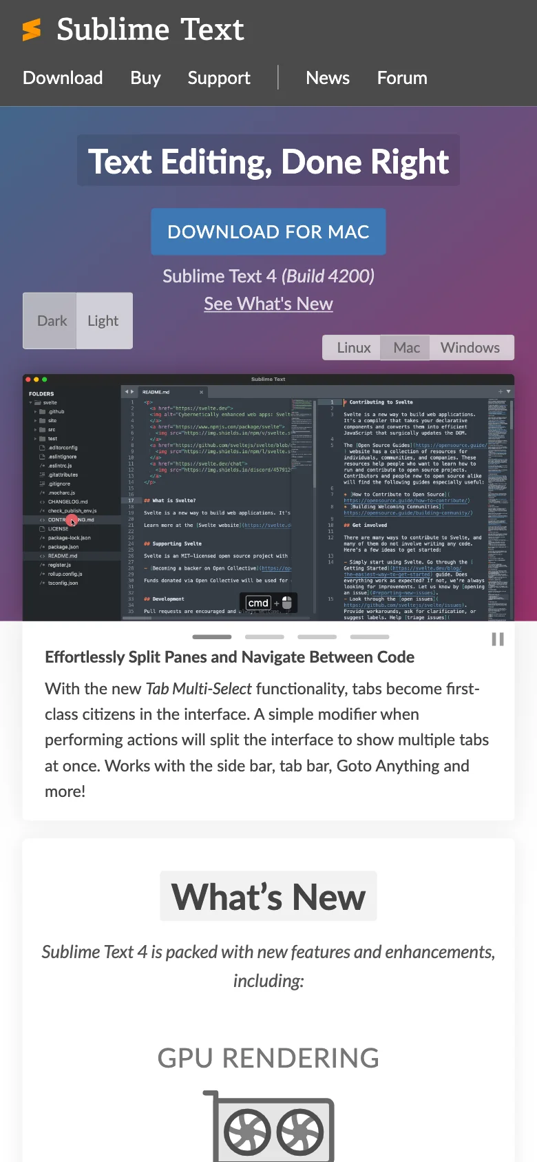 Sublime Text — Móvil