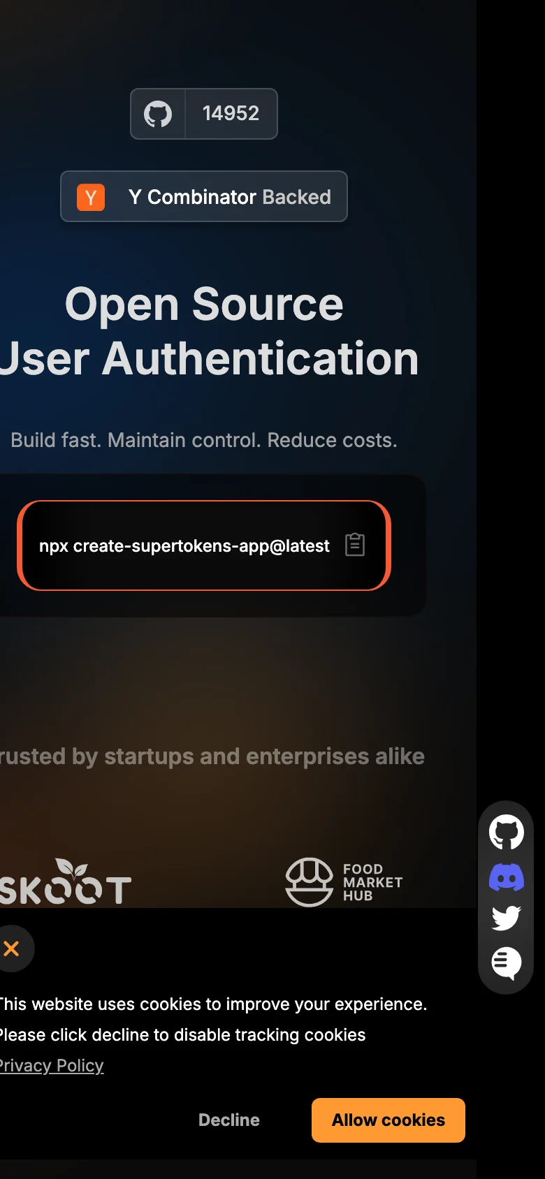 Supertokens — Móvil