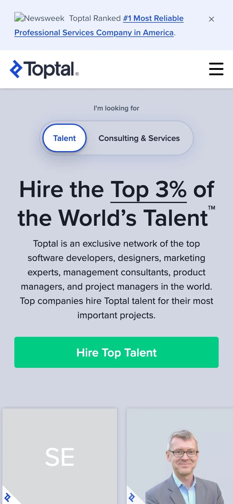 Toptal — Móvil