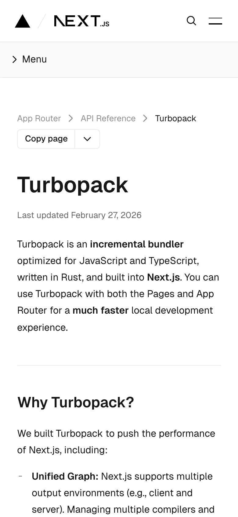 Turbopack — Mobile