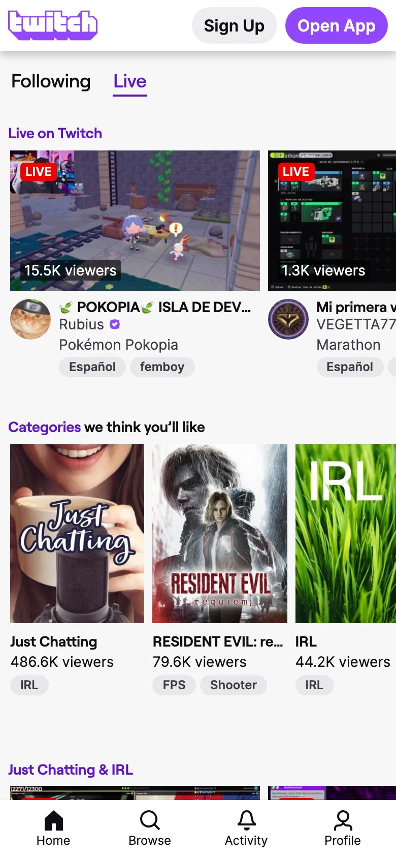 Twitch — Mobile